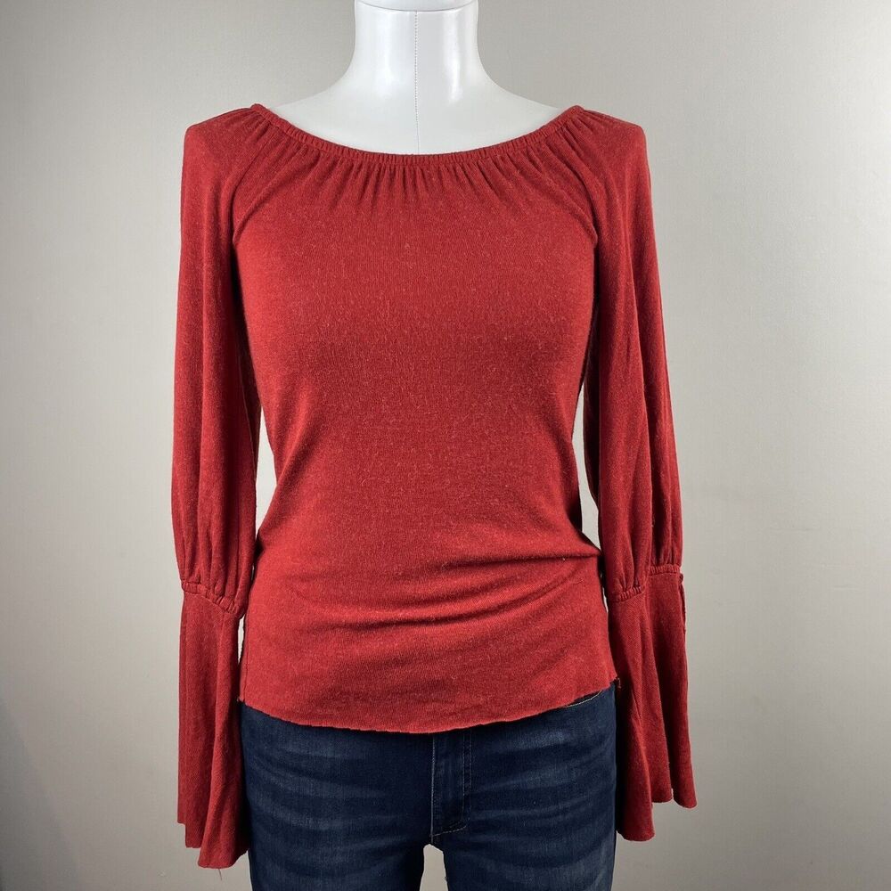 Bailey 44 XS Cottagecore festival milkmaid Rust Pullover On / Off Shoulder Top